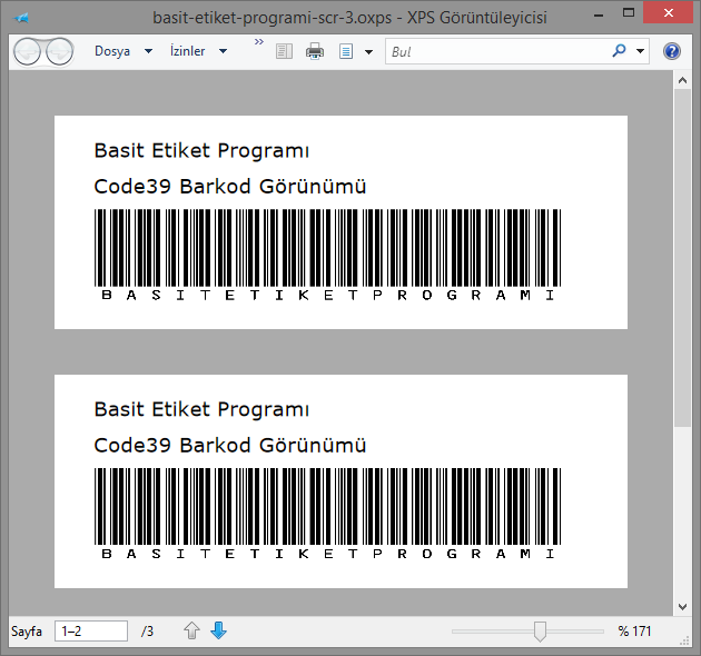 Basit Etiket Programı 3